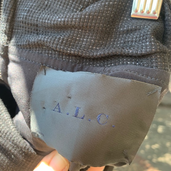 ALC black genuine leather mini skirt size 4 - Picture 4 of 11